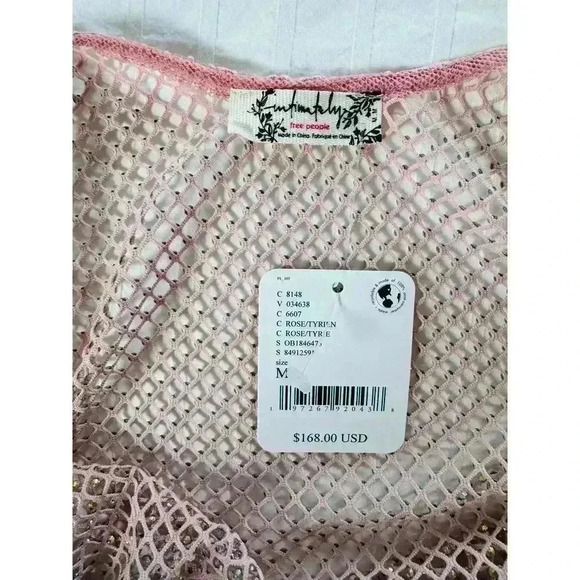 NWT Free People Sheer Metallic Fishnet Long Sleeve Top Party Club Mesh Glitter - Picture 8 of 8